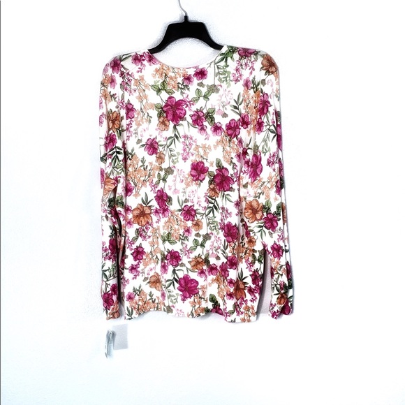 NWT Karen Scott Plus Knit Floral Cardigan Sweater - Picture 2 of 6